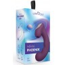 Фиолетовый вибратор Phoenix с вакуумной стимуляцией клитора - 18 см.
