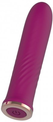 Сливовый миниатюрный вибромассажер AN Stalk - 10,2 см.