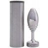 Серебристая анальная втулка Doxy Ribbed Butt Plug - 10,5 см.
