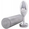 Серебристая анальная втулка Doxy Ribbed Butt Plug - 10,5 см.