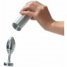 Серебристая анальная втулка Doxy Ribbed Butt Plug - 10,5 см.