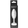 Серебристая анальная втулка Doxy Ribbed Butt Plug - 10,5 см.