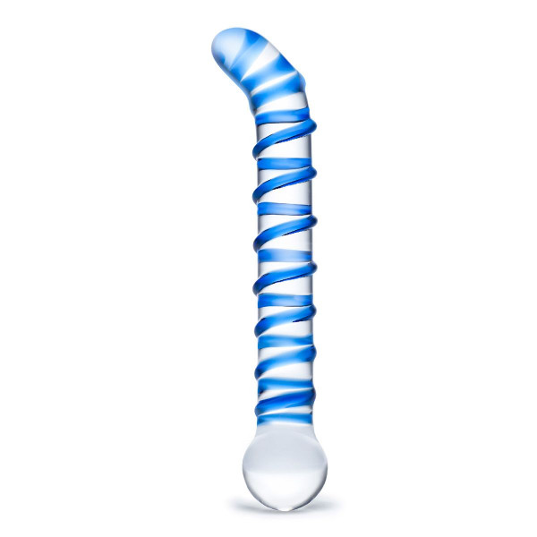 Изогнутый стеклянный фаллос G-Spot Glass Dildo - 17 см.