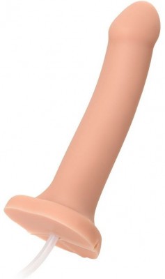 Телесный фаллос с имитацией эякуляции Silicon Cum Dildo L - 19,6 см.