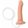 Телесный фаллос с имитацией эякуляции Silicon Cum Dildo L - 19,6 см.