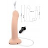 Телесный фаллос с имитацией эякуляции Silicon Cum Dildo L - 19,6 см.