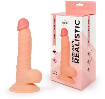 Телесный фаллоимитатор Erowoman - 19,5 см.