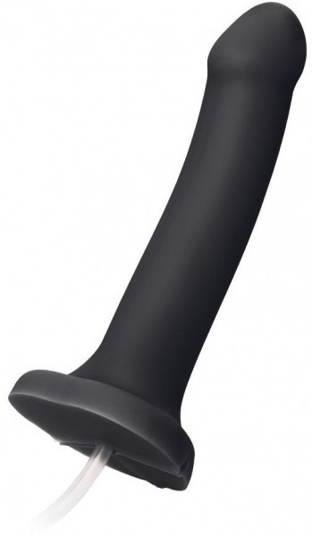 Черный фаллос с имитацией эякуляции Silicon Cum Dildo L - 19,6 см.