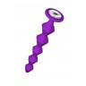Фиолетовая анальная цепочка с кристаллом Buddy - 17,7 см.