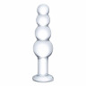 Прозрачная анальная пирамида 7,25  Beaded Butt Plug - 17 см.