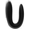 Чёрный вибромассажёр для пар Satisfyer Double Fun