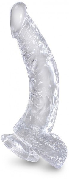 Прозрачный фаллоимитатор 7.5  Cock with Balls - 21,6 см.