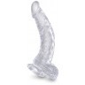 Прозрачный фаллоимитатор 7.5  Cock with Balls - 21,6 см.