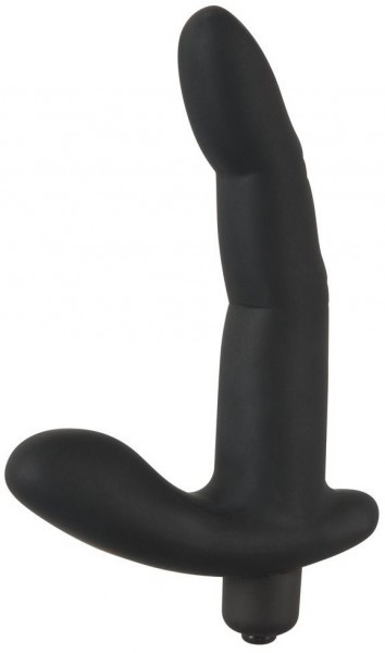 Черный вибромассажер простаты Naughty Finger Prostate Vibe - 13,8 см.