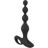 Черная анальная цепочка с вибрацией Rechargeable Anal Beads - 20 см.
