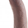 Коричневый фаллоимитатор с эффектом семяизвержения Squirting Cock with Balls - 22,9 см.