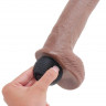 Коричневый фаллоимитатор с эффектом семяизвержения Squirting Cock with Balls - 22,9 см.