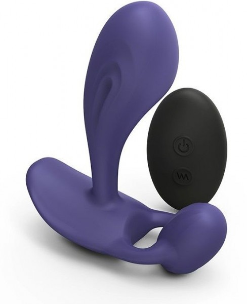 Темно-синий вибромассажер Witty P G Vibrator with Remote Control