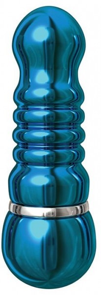 Голубой аллюминиевый вибратор BLUE SMALL - 7,5 см.