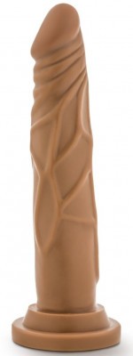 Кофейный фаллоимитатор без мошонки Dr. Skin Realistic Cock Basic 7.5 - 19 см.