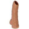 Телесная открытая насадка-реалистик с подхватом мошонки Nude Sleeve M - 12 см.