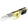 Золотистый вибратор Gold Rabbit Prince с ротацией - 21,5 см.