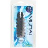 Дымчатая стимулирующая насадка с закрытой головкой SAMURAI PENIS SLEEVE BLACK - 14,5 см.