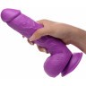 Фиолетовый фаллоимитатор на присоске 8.25  Dildo with Balls - 22,8 см.