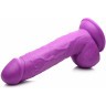 Фиолетовый фаллоимитатор на присоске 8.25  Dildo with Balls - 22,8 см.