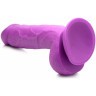 Фиолетовый фаллоимитатор на присоске 8.25  Dildo with Balls - 22,8 см.