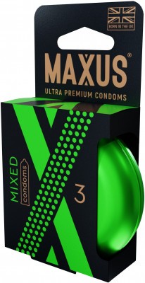 Презервативы в железном кейсе MAXUS Mixed - 3 шт.