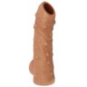 Телесная насадка с пупырышками и открытой головкой Nude Sleeve M - 12 см.