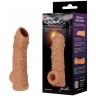 Телесная насадка с пупырышками и открытой головкой Nude Sleeve M - 12 см.