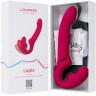 Малиновый безремневой страпон Lapis - 23 см.