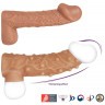Телесная насадка с пупырышками и открытой головкой Nude Sleeve L - 14 см.