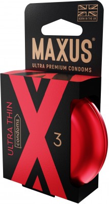 Ультратонкие презервативы в железном кейсе MAXUS Sensitive - 3 шт.