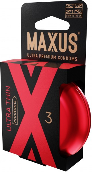 Ультратонкие презервативы в железном кейсе MAXUS Sensitive - 3 шт.