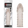 Дымчатая удлиняющая насадка на пенис Extra Texture Sleeve - 16,2 см.
