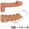 Телесная насадка с бугорками и открытой головкой Nude Sleeve M - 12 см.