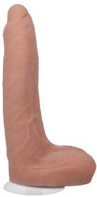 Телесный фаллоимитатор с мошонкой на съемной присоске Owen Gray Signature Cocks - 23,5 см.