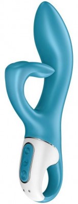 Бирюзовый вибратор-кролик Embrace Me - 21,2 см.