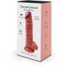 Телесный фаллоимитатор с венками - 19,5 см.