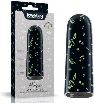 Мини-вибратор Rechargeable Glow-in-the-dark Music Massager - 8,5 см.