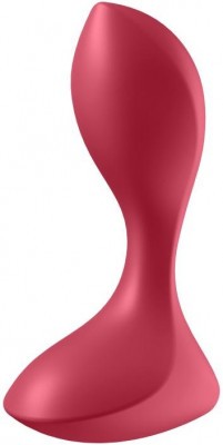 Красный вибромассажёр простаты Satisfyer Backdoor Lover - 14 см.