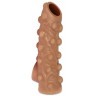 Телесная насадка с бугорками и открытой головкой Nude Sleeve L - 14 см.