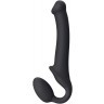 Черный безремневой страпон Silicone Bendable Strap-On - size M