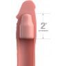 Телесная насадка-удлинитель 2 Inch Silicone X-tension with Strap - 20,3 см.