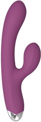 Фиолетовый силиконовый вибратор-кролик - 20,5 см.