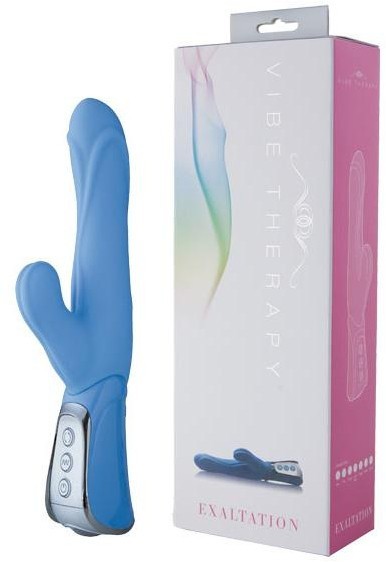 Голубой вибромассажёр VIBE THERAPY EXALTATION - 23 см. 