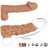 Телесная насадка с венками и открытой головкой Nude Sleeve L - 14 см.